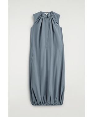 COS Bubble-Hem Midi Dress - Blue