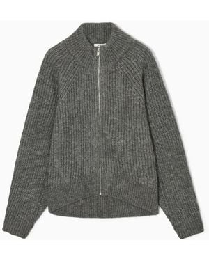 COS Cardigan Aus Alpaka-mix Mit Reissverschluss - Grau