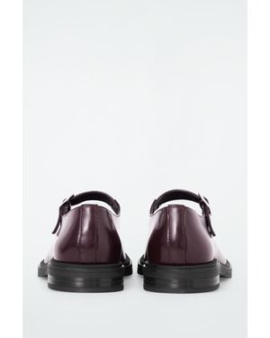 COS Chunky Leather Mary-Jane Shoes - Red