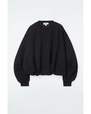 COS Bubble-hem Sweatshirt - Black