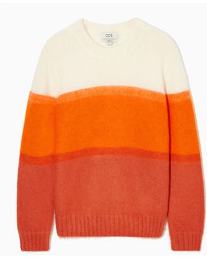COS Gradient-stripe Mohair-blend Jumper - Orange