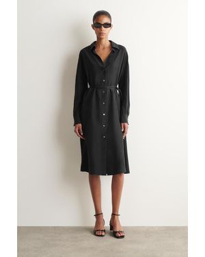 COS Hemdkleid Aus Seide - Schwarz