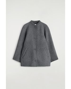 COS Rounded Double-Faced Wool Jacket - Gray