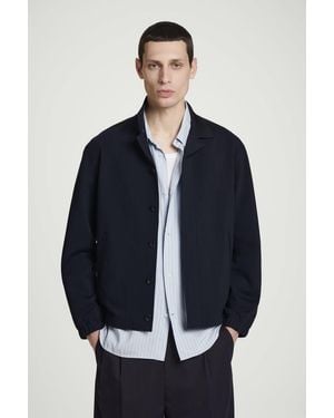 COS Jacke Aus Interlock-Baumwolljersey Mit Kragen - Blau