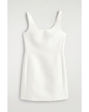COS Sculpted Textured Mini Dress - White