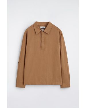 COS Linen Popover Shirt - Black