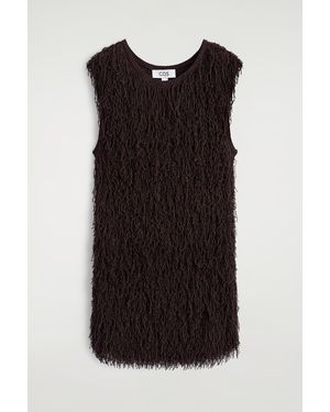 COS Fringed Knitted Top - Black