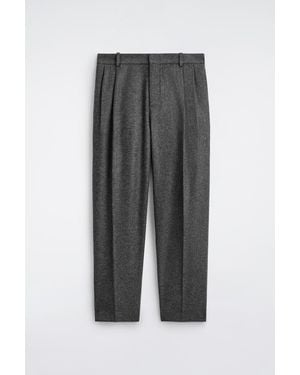 COS Pleated Wool Relaxed-Fit Straight-Leg Trousers - Grey