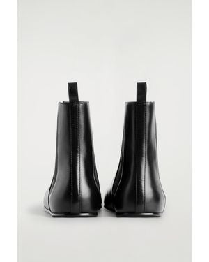 COS Slim Leather Boots - Black