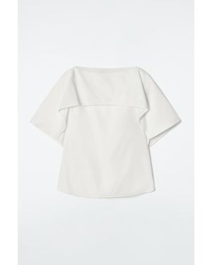 COS Draped Cotton Top - White