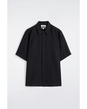 COS Linen Short-Sleeved Shirt - Black