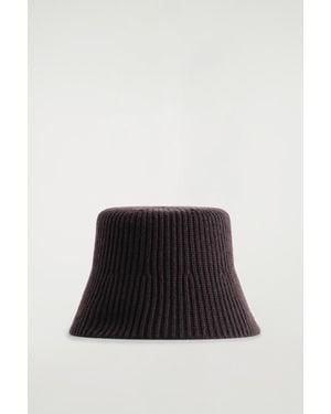 COS Ribbed Wool-Blend Bucket Hat - Black