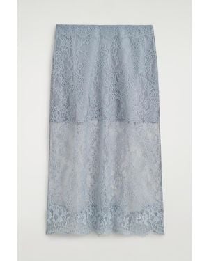 COS Lace Midi Skirt - Blue