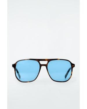 COS Oversized Square-Frame Aviator Sunglasses - Blue