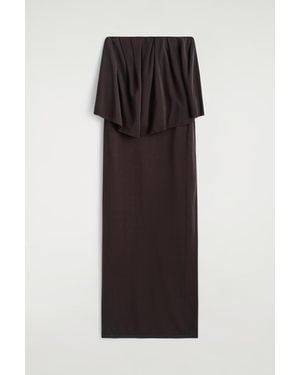 COS Layered Sheer-Knit Bandeau Maxi Dress - Black