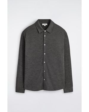 COS Wool-Blend Jersey Shirt - Black