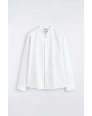 COS Grandad-Collar Cotton Shirt - White