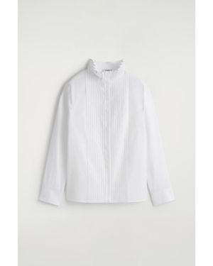 COS Pintucked Cotton Blouse - White