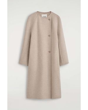 COS Double-Faced Cashmere Long Coat - Natural