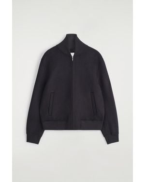 COS Double-Faced Wool Bomber Jacket - Blue