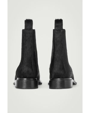 COS The Pony Hair Chelsea Boots - Black