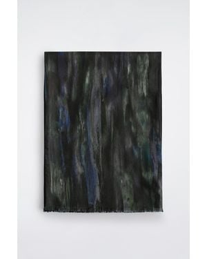 COS Paint-Print Silk Scarf - Black