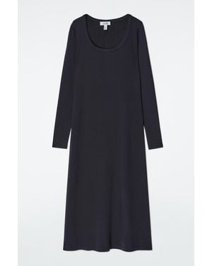 COS Slim Ribbed-Jersey Midi Dress - Black