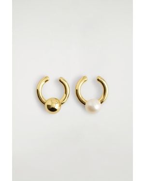 COS Asymmetric Freshwater Pearl Ear Cuffs - Blue
