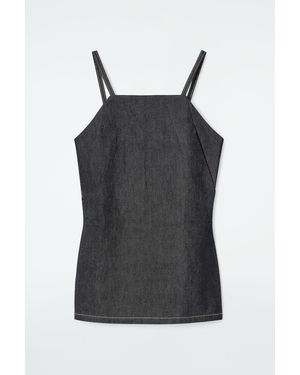 COS Sleeveless Raw Denim Top - Black