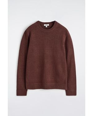 COS Knitted Linen Crew-Neck Sweater - Brown