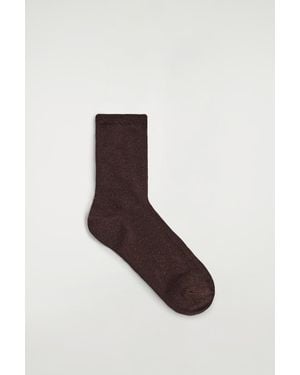 COS Sparkly Fine Wool Socks - Brown