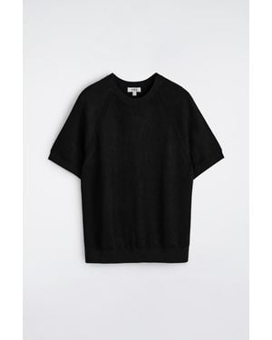 COS Double-Faced Knitted T-Shirt - Black