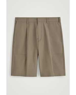 COS Cotton-Twill Chino Shorts - Natural