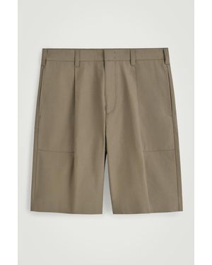 COS Cotton-Twill Chino Shorts - Natural