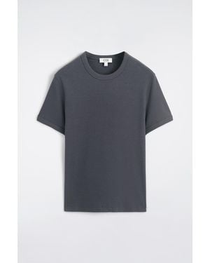 COS Slim Ribbed Cotton T-Shirt - Blue