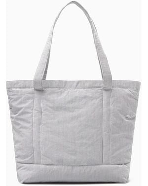 COS Striped Padded Tote - Grey
