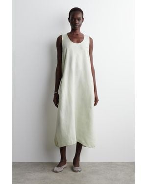 COS Elasticatedhem Linen Maxi Dress - Weiß