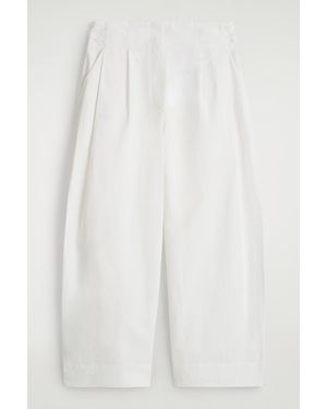 COS Cotton Barrel-Leg Pants - White