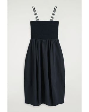 COS Smocked Midi Dress - Blue