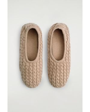 COS Cable-Knit Slippers - Black