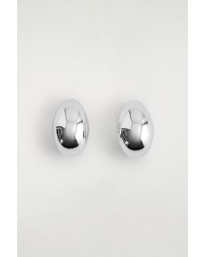 COS Curved Domed Earrings - Metallic