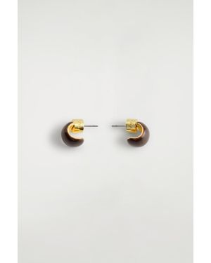 COS Mini Half-Hoop Earrings - Brown