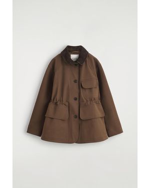 COS Suede-Collar Field Jacket - Brown