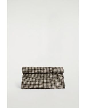 COS Folded Oversized Clutch Bag - Natural