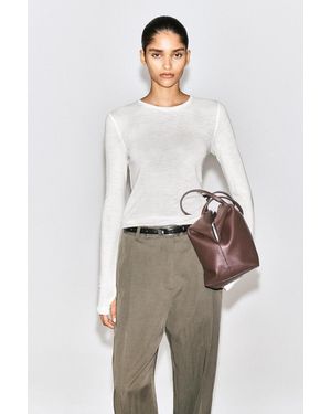 COS Slim Merino Wool Top - White