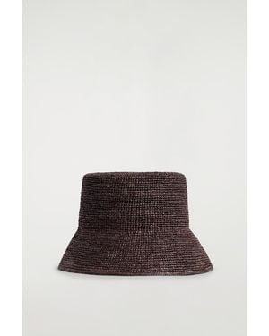 COS Raffia Bucket Hat - Brown