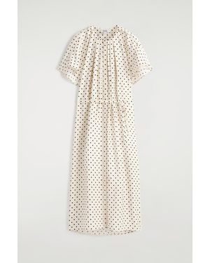 COS Pleated Belted Midi Dress - White