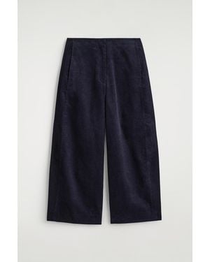 COS Corduroy Barrel-Leg Trousers - Blue