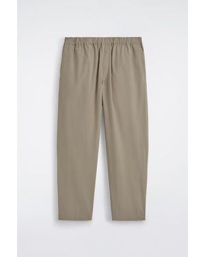 COS Elasticated Cotton Regular-Fit Tapered Trousers - Natural