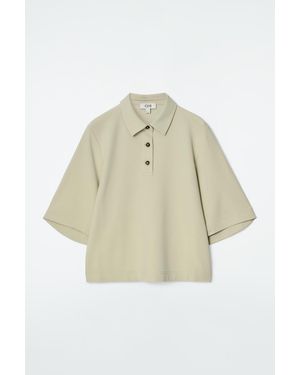 COS Boxy Polo Shirt - White